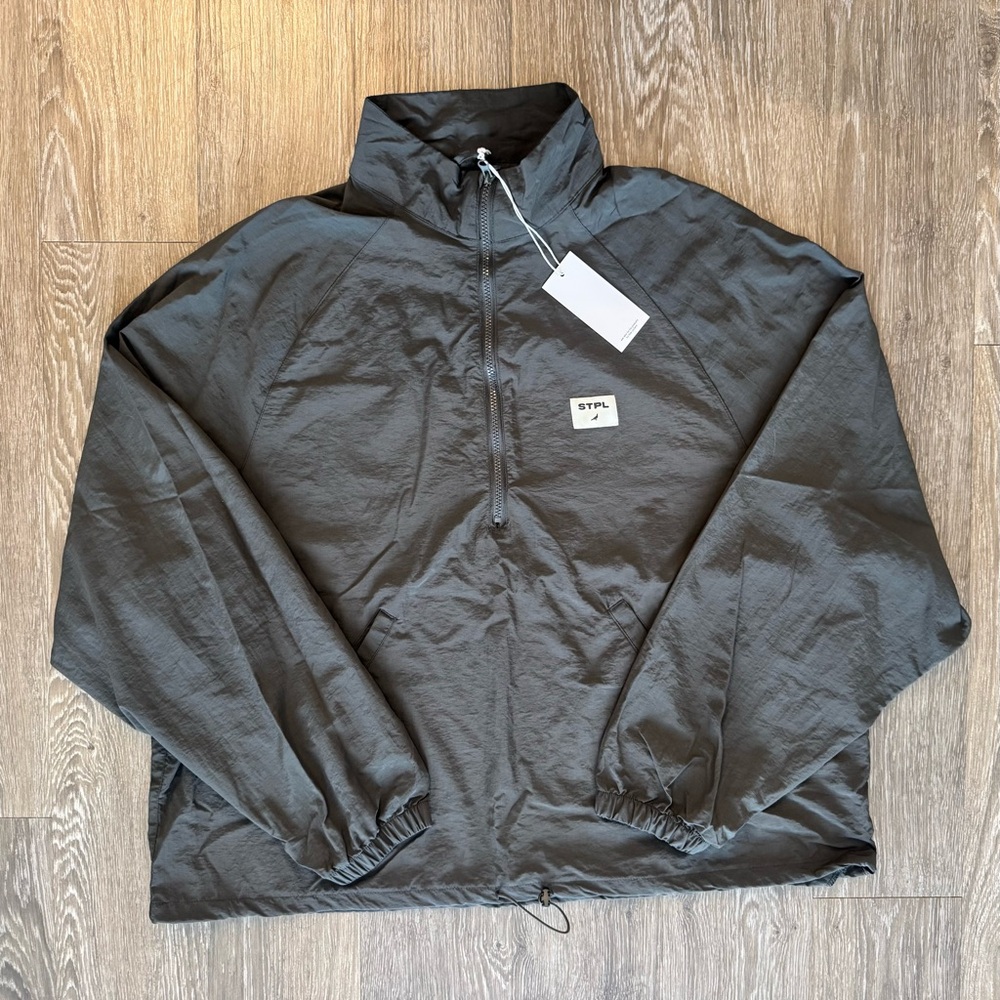 Staple Pigeon STPL Men’s XL Gray Nylon Half Zip Pullover Windbreaker Anorak NWT